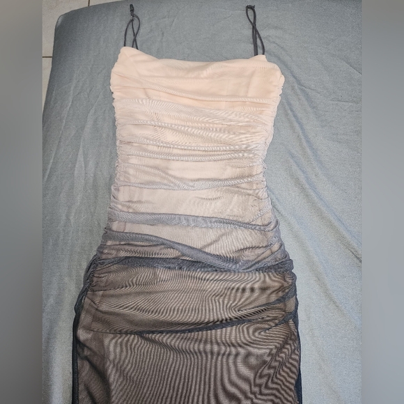 Zara Corset Style Ombre Dress S NWT Adjustable Straps Mesh Double Lined Maxi - Picture 9 of 17